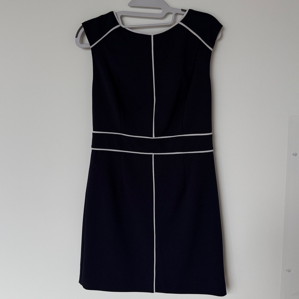 Glamour Navy Mini Dress with White Accents